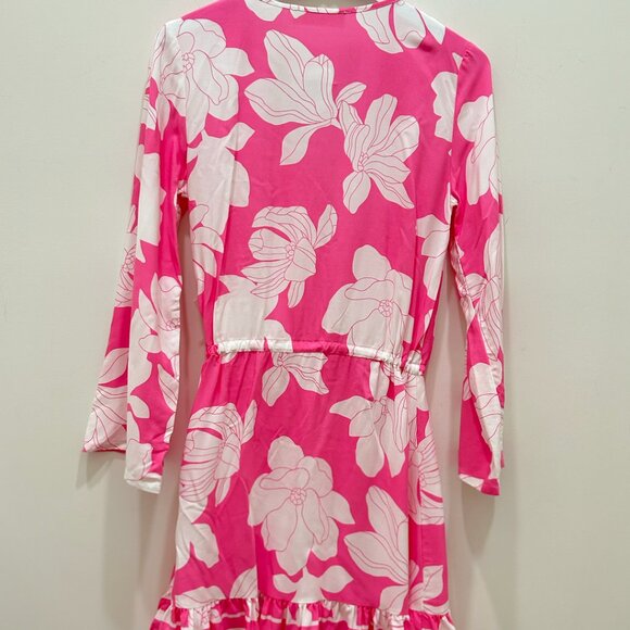 Ocean Drive Pink Botanic Printed Long Sleeve Dress - Picture 2 of 3